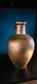 Uniek Statement Piece – Handgemaakte Zwart-Gouden Vaas, Ophalen of Verzenden