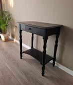 Oud zwart brocante wastafeltje, Huis en Inrichting, Tafels | Sidetables, Ophalen, Gebruikt, 50 tot 100 cm, 25 tot 50 cm