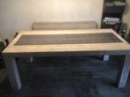 Steigerhouten tafel en bank, Ophalen, 200 cm of meer, 50 tot 100 cm, Zo goed als nieuw