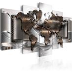 598 Wereldkaart 5 Luik Canvas Schilderij XXL 200x100cm Nieuw, Ophalen of Verzenden