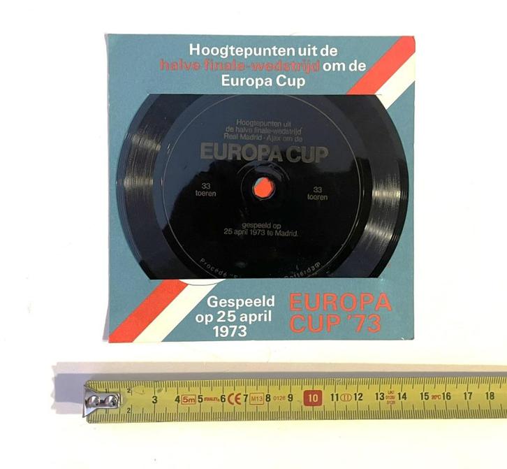 Flexi-disc halve finale Europa Cup Real – Ajax 1973, Verzamelen, Sportartikelen en Voetbal, Zo goed als nieuw, Overige typen, Ajax