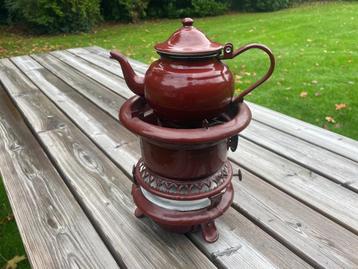 D563 Emaille Vintage Petroleumstel 1 pits Nieuw lont met pot beschikbaar voor biedingen