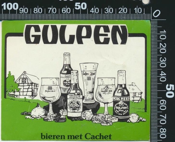 Sticker: Gulpen - Bieren met Cachet, Ophalen of Verzenden, Zo goed als nieuw, Bedrijf of Vereniging