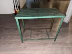 Vintage industrieel Tafeltje met Groene Verf, Ophalen of Verzenden