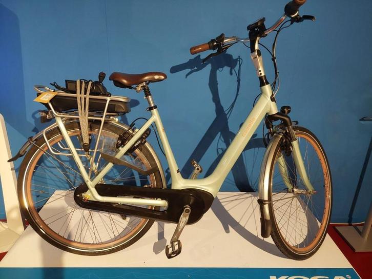 Gazelle Orange C7+ 400WH Dames Olive 53cm, Fietsen en Brommers, Fietsen | Dames | Damesfietsen, Gebruikt, Gazelle, 53 tot 56 cm