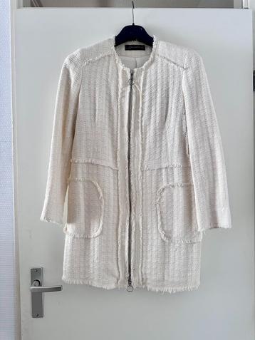 Zara Woman tweedjas wit crème maat 36 klassiek model beschikbaar voor biedingen