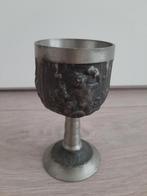 Oude tinnen beker, wijnbeker tin, Antiek en Kunst, Ophalen