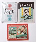 Drie Nostalgic art metalen wandbordjes. 20 x 15 cm., Ophalen of Verzenden, Nieuw