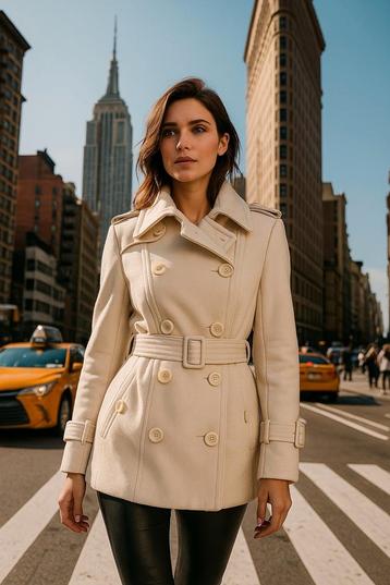 Nieuwe jas wollen Dept L 40 trenchcoat 80% wol! beschikbaar voor biedingen