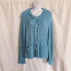 Leuk blauw vest, met franjes. Mt 40. Merk Rabe, Maat 38/40 (M), Blauw, ., Ophalen of Verzenden