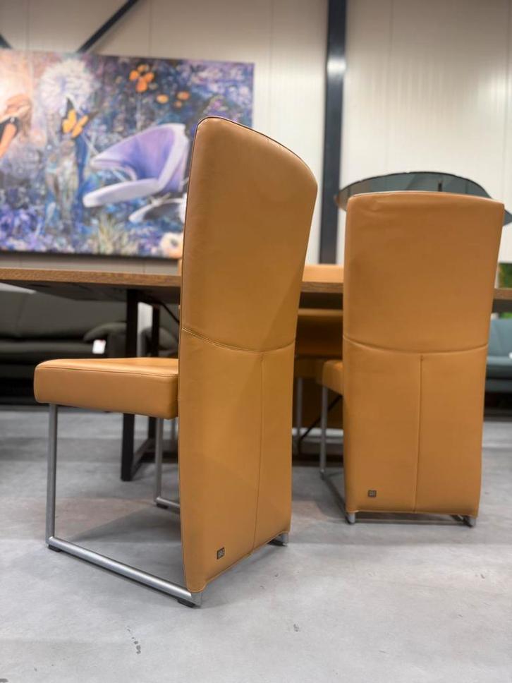 4 Nieuw Rolf Benz 7400 Eetkamerstoel leer Design stoel Camel, Huis en Inrichting, Stoelen, Nieuw, Vier, Leer, Bruin, Ophalen of Verzenden