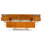 Vintage mid century tweepersoons bed slaapkamer set jaren 60, Ophalen of Verzenden, Zo goed als nieuw, Tweepersoons, 200 cm
