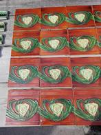 20 jugenstil randtegels 15x15, totaal 300 cm lang, Antiek en Kunst, Ophalen