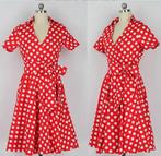 Rode witte stippen rockabilly jurk vintage retro dames, Maat 38/40 (M), Verzenden, Nieuw, Knielengte