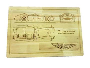 Aston Martin DBR 1 3.0 - Lijntekening - Hapjesplank - Beuken beschikbaar voor biedingen