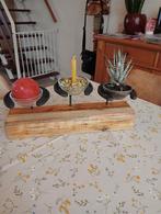 Houten houder met hoefijzers voor kaarsen/planten, Ophalen