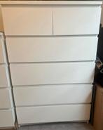 Ikea malm 6-lade kast + glasplaat, Huis en Inrichting, Kasten | Ladekasten, Minder dan 100 cm, 25 tot 50 cm, Zo goed als nieuw
