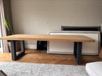 Eetkamertafel eiken blad met stalen poten 260x100, Ophalen, Gebruikt, Eikenhout, 200 cm of meer