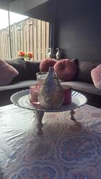 Dienblad inclusief, Huis en Inrichting, Tafels | Bijzettafels, Minder dan 55 cm, Metaal of Aluminium, Rond, Ophalen of Verzenden