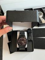 Luxe zware metale horloges met arabische cijfers, Overige merken, Leer, Staal, Ophalen of Verzenden