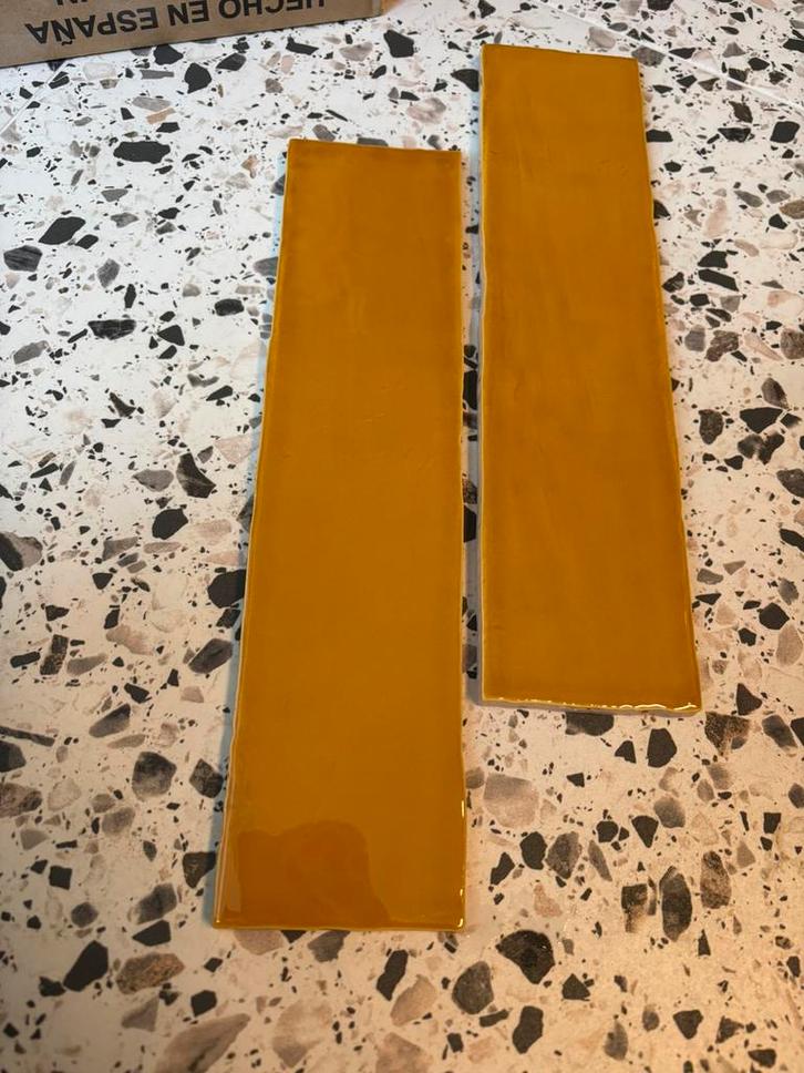Rechthoekige wandtegels caramel, Doe-het-zelf en Verbouw, Tegels, Nieuw, Wandtegels, Keramiek, 20 tot 40 cm, Minder dan 20 cm