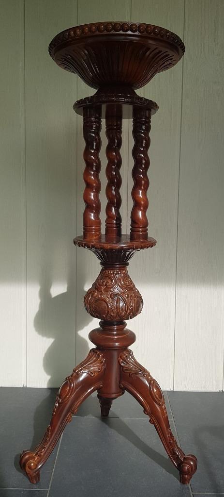 Vintage houten plantenstandaard plantentafel lampentafel, Antiek en Kunst, Antiek | Meubels | Tafels, Ophalen of Verzenden