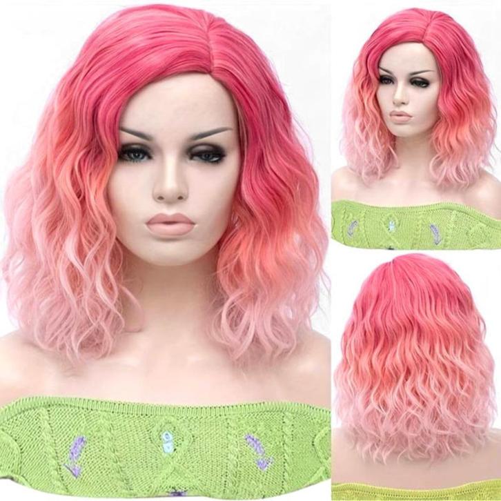 Carnaval pruik duo-color schouderlang met golfjes zonder pon, Sieraden, Tassen en Uiterlijk, Uiterlijk | Haarverzorging, Nieuw