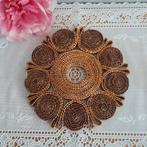 Retro vintage raffia onderzetter G, Ophalen of Verzenden