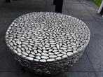 Te Koop, handgemaakte metalen salontafel " Pebbels", Huis en Inrichting, Tafels | Salontafels, Ophalen, Gebruikt, 50 tot 100 cm