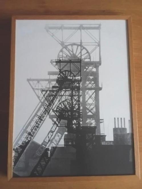 Mijnschacht Compilatie foto Schachtwiel in mooie lijst, Verzamelen, Foto's en Prenten, Zo goed als nieuw, Overige onderwerpen