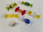 Vintage 7 Murano Italy Candy-Bonbons Art Glass Groen, Ophalen of Verzenden