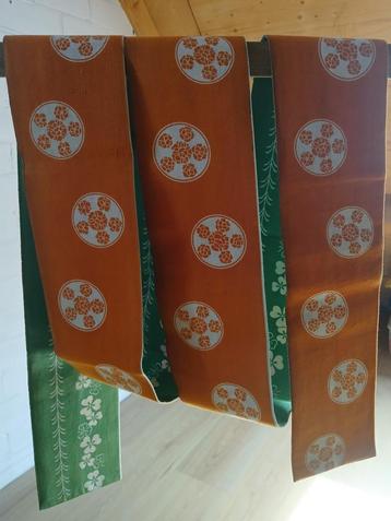 Traditionele Japanse obi hanhabaobi oranje groen beschikbaar voor biedingen