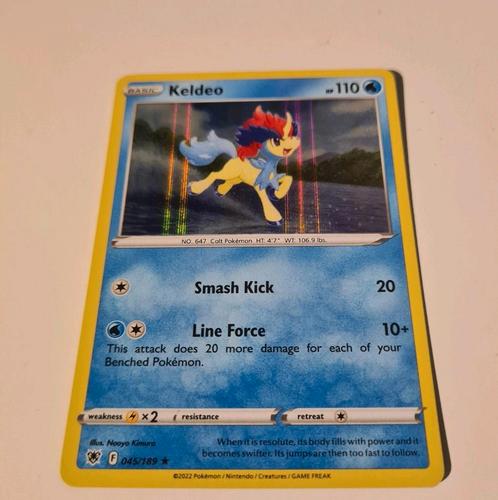 Keldeo Holo 045/189, Hobby en Vrije tijd, Verzamelkaartspellen | Pokémon, Zo goed als nieuw, Losse kaart, Ophalen of Verzenden