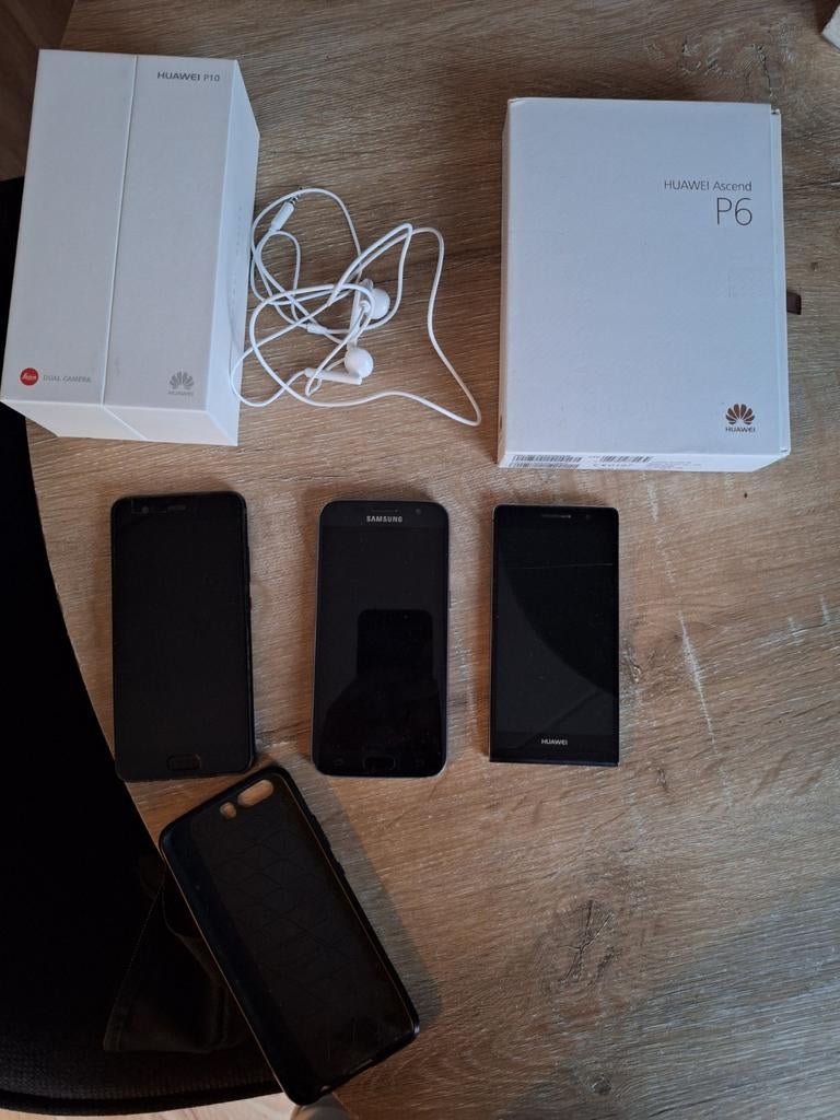 Huawei P10, Samsung S7 & Huawei P6 - defect, Telecommunicatie, Mobiele telefoons | Huawei, Gebruikt, Zwart, Onbekend, Ophalen of Verzenden