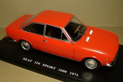 Seat 124 Sport 1600 rood AUTO VINTAGE schaal 1/24 nr. 87, Hobby en Vrije tijd, Modelauto's | 1:24, Nieuw, Auto, Overige merken