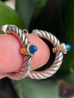Prachtige unieke zilveren met 18 karaat gouden creolen, Ophalen of Verzenden, Zo goed als nieuw, Goud, Zilver