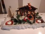 KERST STALLETJE OP HOUTEN PLAAT MET ACCESSOIRES, Diversen, Kerst, Ophalen of Verzenden, Zo goed als nieuw