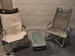 Camping set: 2 stoelen, tafeltje en krukje, Caravans en Kamperen, Ophalen, Gebruikt, Campingstoel