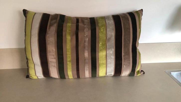 Velours Kussen - Stijlvol & Comfortabel, Huis en Inrichting, Woonaccessoires | Kussens, Zo goed als nieuw, Bruin, Rechthoekig