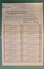 Peudawa Petroleum Maatschappij Talon + Verklaring aandeel, Ophalen of Verzenden, Voor 1920, Aandeel