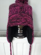 Nieuwe superleuke warme gevoerde muts, zwart/roze., Ophalen of Verzenden, Nieuw, Meisje, Muts