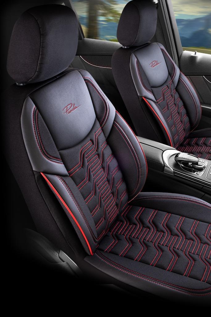 AUTOSTOELHOES-PANDASEATCOVER- Berlijn zwart/rood, Auto-onderdelen, Interieur en Bekleding, Alfa Romeo, BMW, Citroën, Daihatsu
