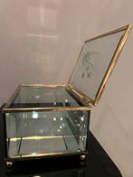 VINTAGE FACET GESLEPEN GLAZEN SIERADENKIST SIERADEN KIST, Minder dan 50 cm, Minder dan 50 cm, Ophalen of Verzenden, Minder dan 50 cm
