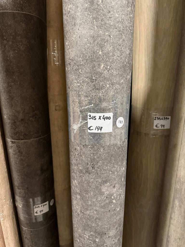 Grijs Gemêleerd Betonlook Vinyl Restpartij | 3,15x4,00mtr, Huis en Inrichting, Stoffering | Vloerbedekking, Ophalen, Nieuw, Minder dan 10 m²