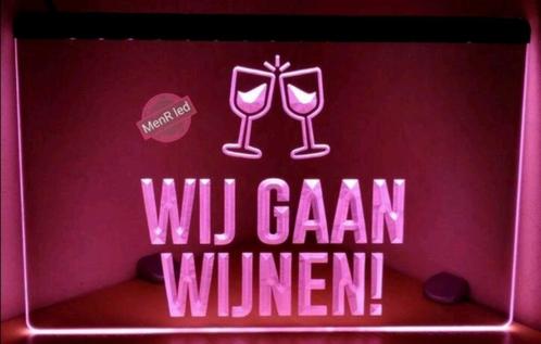 'WIJ GAAN WIJNEN' 3D ledverlichting lamp lichtbak, Verzamelen, Merken en Reclamevoorwerpen, Nieuw, Lichtbak of (neon) lamp, Ophalen of Verzenden