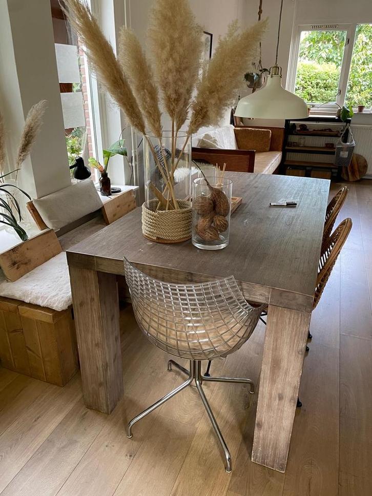 Henders & Hazel Massief Houten Tafel eettafel en salontafel, Huis en Inrichting, Tafels | Bijzettafels, Zo goed als nieuw, Rechthoekig