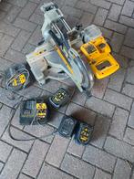 DeWalt Accu Afkortzaag + Accu's & Opladers, Doe-het-zelf en Verbouw, Gereedschap | Zaagmachines, Ophalen, Gebruikt, Afkortzaag
