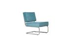 Loods 5 Zuiver Lounge Chair Rib Blue NIEUW BEZORGEN, Huis en Inrichting, Nieuw, Ophalen of Verzenden, Metaal, Zuiver dutchbone loods 5 rib ribstof stoel fauteuil