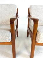 2x Lounge chair, Johannes Andersen, Silkeborg ‘00, Huis en Inrichting, Fauteuils, 75 tot 100 cm, Zo goed als nieuw, Vintage retro buisframe design rotan webbing papercord