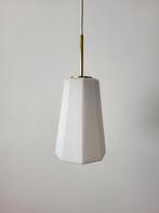 Mid Century opaal glazen pendant lamp, Huis en Inrichting, Ophalen, Mid Century, Minder dan 50 cm, Glas